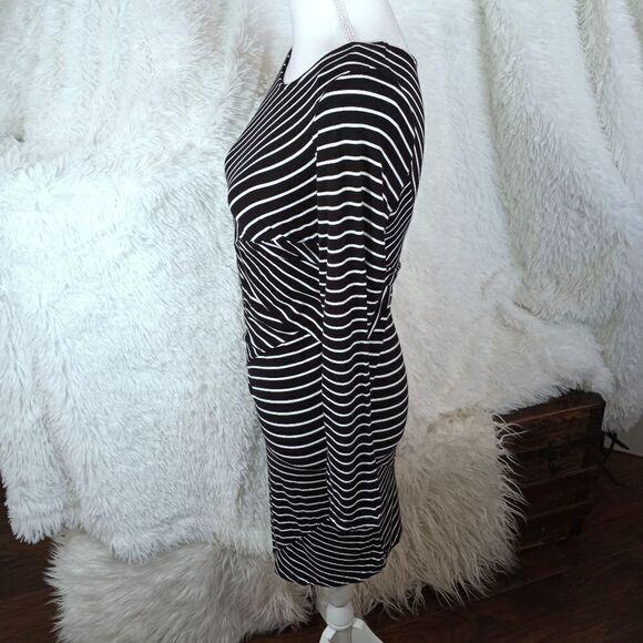 MOTHERHOOD MATERNITY BLACK & WHITE STRIPE DRESS SZ.S EUC - Picture 5 of 9
